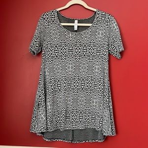 LuLaRoe Perfect T- Black & White Zebra Tribal Design XS-S (0-6) LLR Size XXS